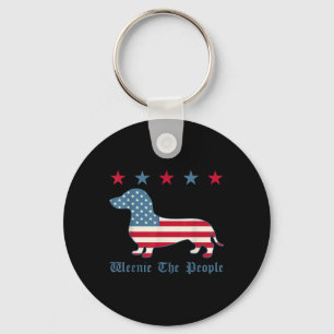 Weenie The People Patriotic Dachshund 4th Of July Keychain