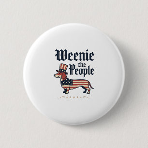 Weenie the People Patriotic Dachshund T-Shirt_1 2 Inch Round Button