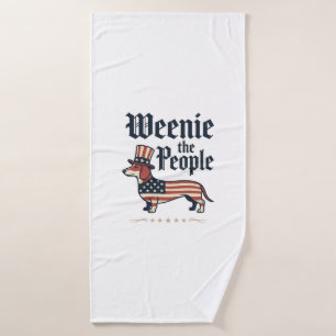 Weenie the People Patriotic Dachshund T-Shirt_1 Bath Towel