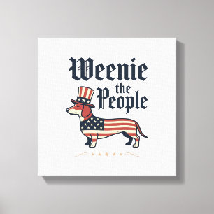 Weenie the People Patriotic Dachshund T-Shirt_1 Canvas Print