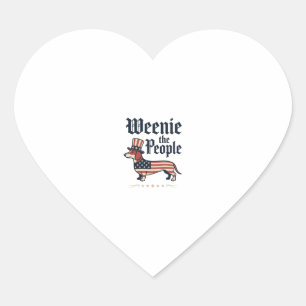 Weenie the People Patriotic Dachshund T-Shirt_1 Heart Sticker