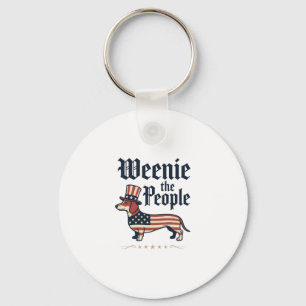 Weenie the People Patriotic Dachshund T-Shirt_1 Keychain