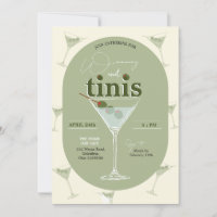 Weenies et Tinis Martini Bachelorette Invitation