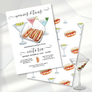 Weenies & Tinis Bachelorette Birthday Invitation