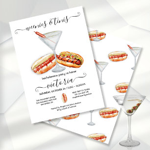 Weenies & Tinis Birthday Bachelorette Invitation