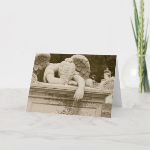 Weeping Angel in Sepia Sympathy Card