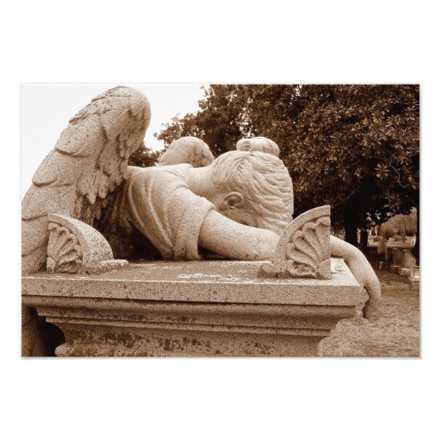 Weeping Angel Photogrpah sepia Photo Print (Front)