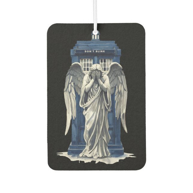 Weeping Angel with Blue Police Box 1 Air Freshener (Front)