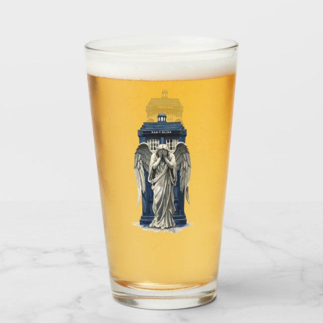 Weeping Angel with Blue Police Box 1 Glass (Front Filled)