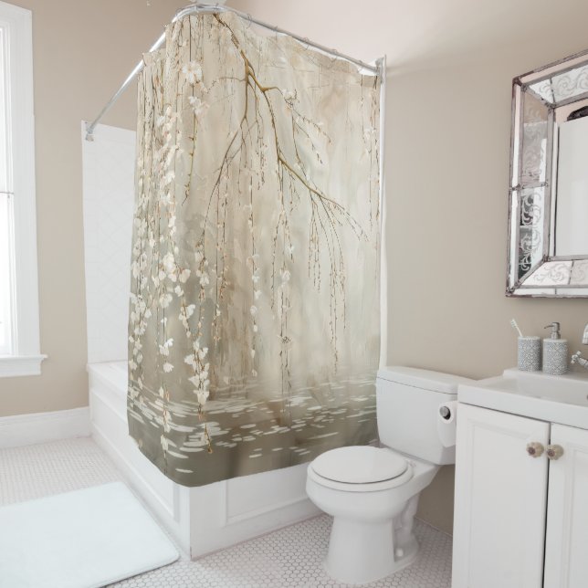 Weeping Cherry Blossom Shower Curtain (In Situ)