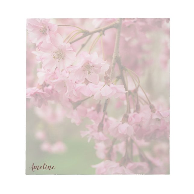 Weeping Cherry Blossoms Notepad (Front)