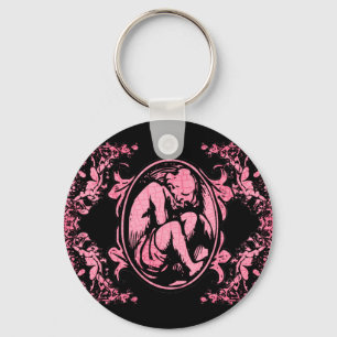 Weeping Cherub in Pink Keychain