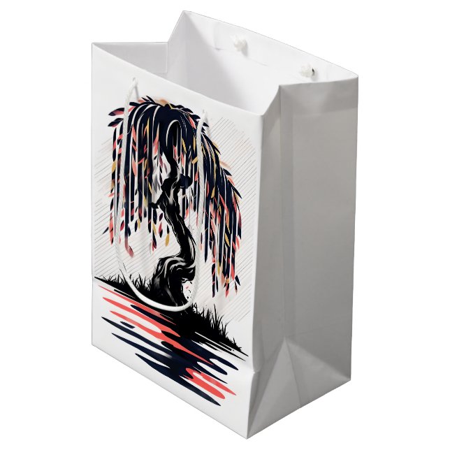 Weeping Fire White Background Medium Gift Bag (Front Angled)