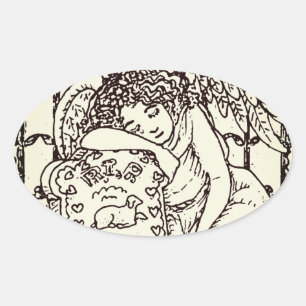WEEPING GUARDIAN ANGEL CEMETERY STICKERS SHEET