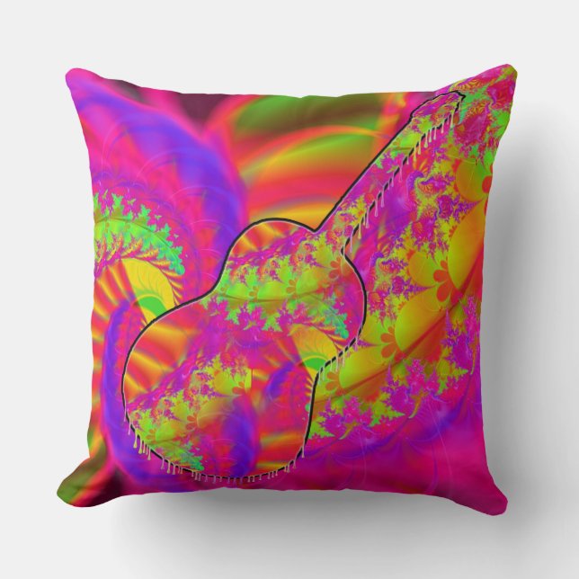 Weeping Guitar Throw Pillow (Front)
