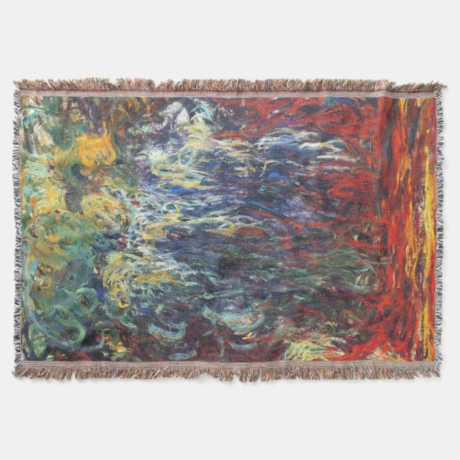 Weeping Willow at Giverny (by Claude Monet) Throw Blanket (Front)