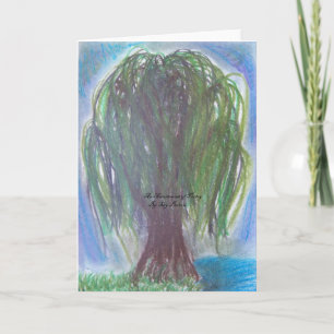 weeping willow blank notecard