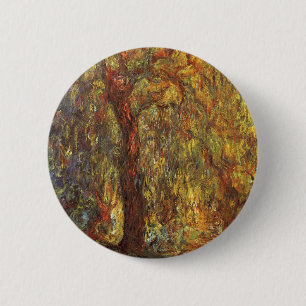 Weeping Willow by Claude Monet, Vintage Fine Art 2 Inch Round Button