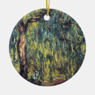 Weeping Willow by Claude Monet, Vintage Fine Art Ceramic Ornament