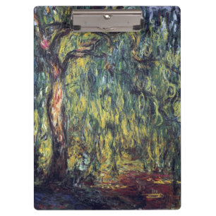 Weeping Willow by Claude Monet, Vintage Fine Art Clipboard