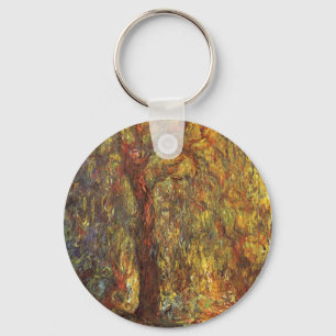Weeping Willow by Claude Monet, Vintage Fine Art Keychain