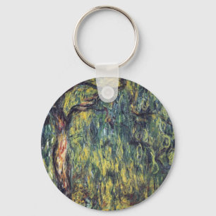 Weeping Willow by Claude Monet, Vintage Fine Art Keychain