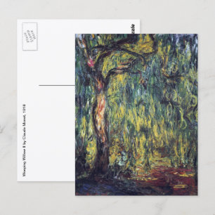 Weeping Willow by Claude Monet, Vintage Fine Art Postcard