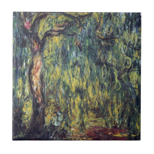 Weeping Willow by Claude Monet, Vintage Fine Art Tile