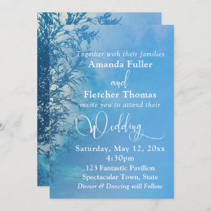 Weeping Willow Ethereal Dreamy Sky Wedding Invitation