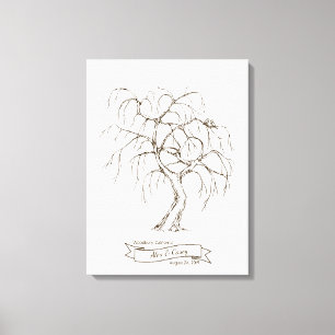 Weeping Willow Fingerprint Tree Canvas Print