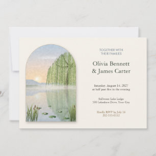 Weeping Willow Lake Morning Wedding Invitation