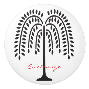 Weeping Willow Silhouette Thunder_Cove Ceramic Knob