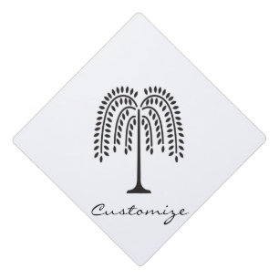 Weeping Willow Silhouette Thunder_Cove Graduation Cap Topper