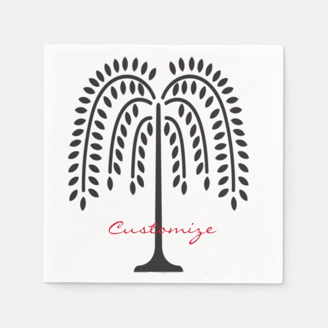 Weeping Willow Silhouette Thunder_Cove Napkin (Front)