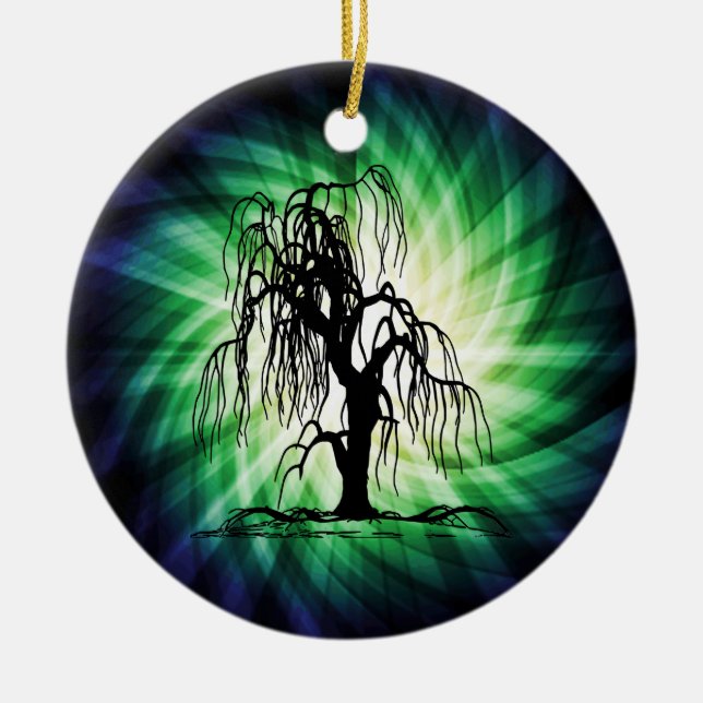 Weeping Willow Tree Ceramic Ornament (Front)
