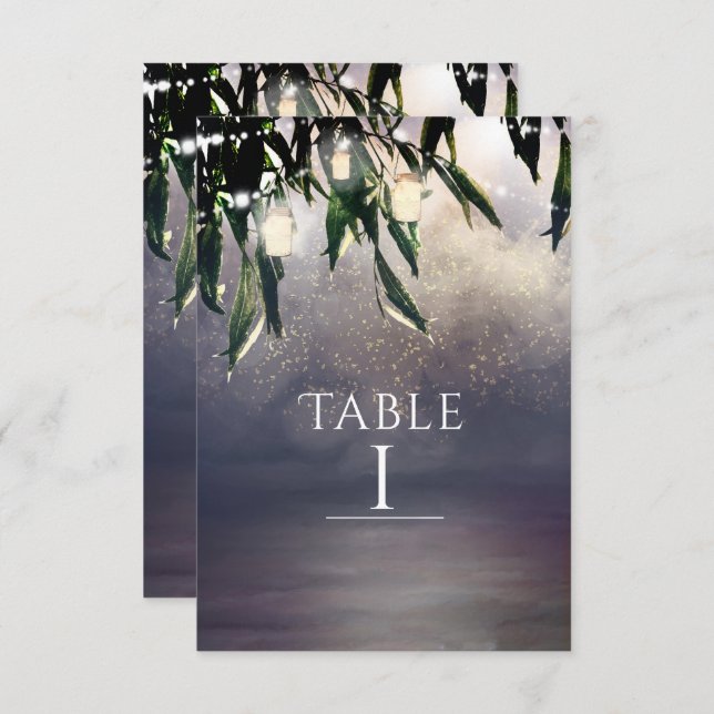 Weeping Willow Tree & Mason Jars Table Number Card (Front/Back)