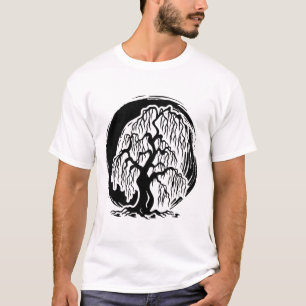 Weeping Willow Tree Meditation Yoga Buddha Buddhis T-Shirt