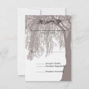 Weeping Willow Tree Wedding RSVP Card