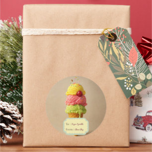 weet Ice Cream Gift Sticker – With To/From Label