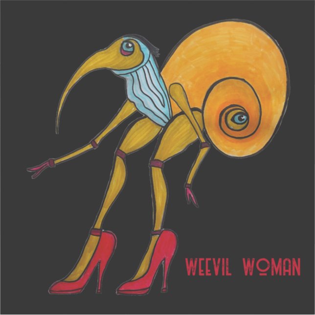 Weevil Woman Large Vinyl Sticker (Front)