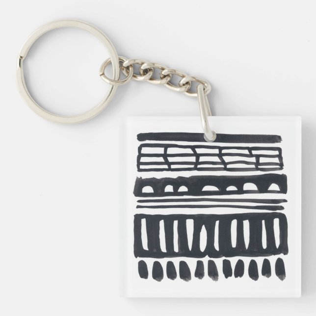 Weft I | Aquarelle noire moderne (Devant)