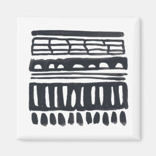 Weft I Modern Black Watercolor Magnet