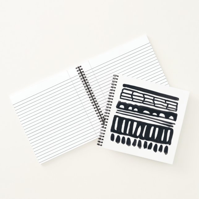 Weft I | Modern Black Watercolor Notebook (Inside)