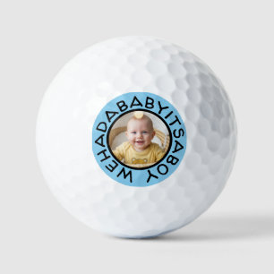 Wehadababyitsaboy funny text from old days golf balls