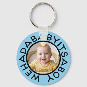 Wehadababyitsaboy funny text from old days keychain
