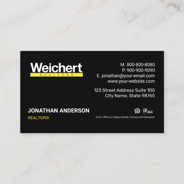 Weichert Realtors Business Card (Front)