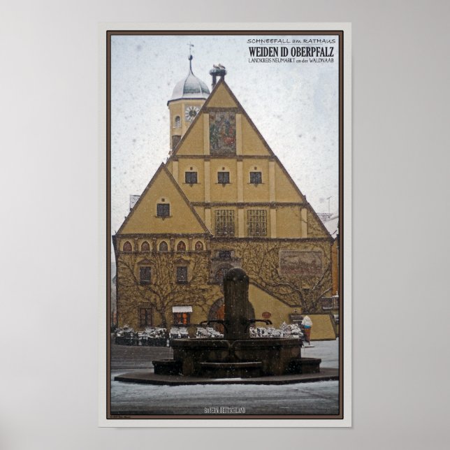 Weiden id Opf - Snowfall at the Rathaus Poster (Front)