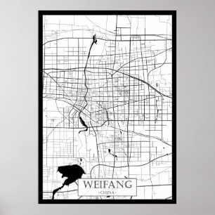 Weifang China Map Poster
