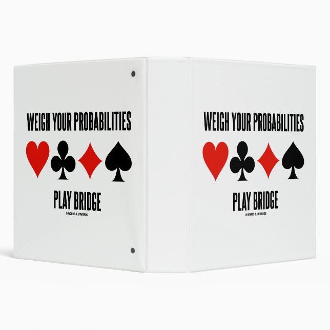 Weigh Your Probabilities Play Bridge Card Suits Binder (Background)