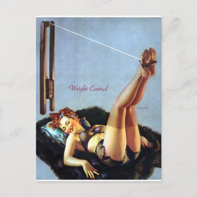 Weight Control Pin Up Postcard (Front)
